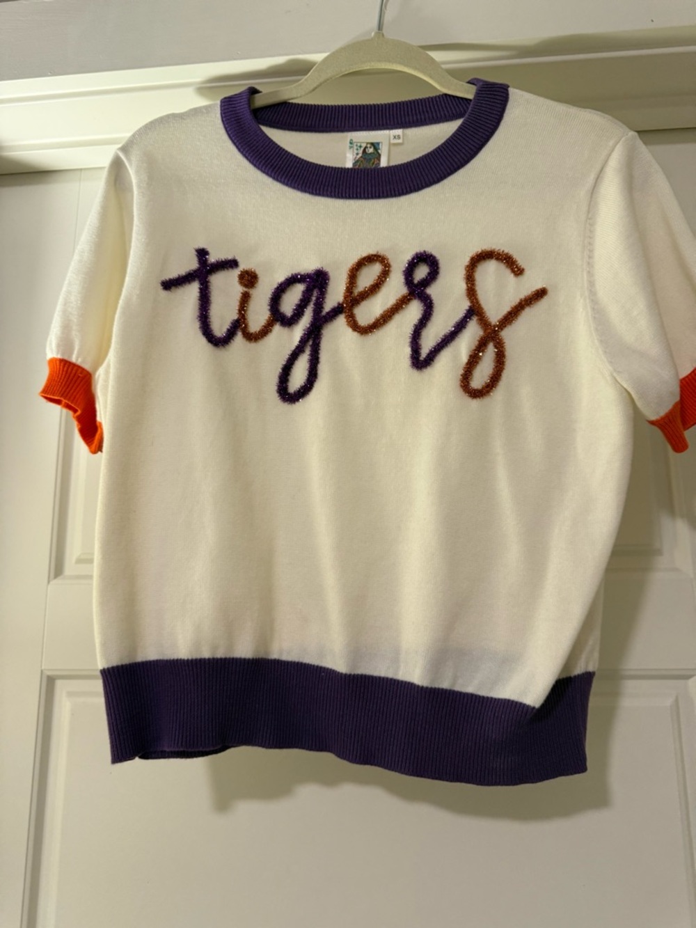 'Tigers' Short Sleeve Sweater Tee - Queen of Sparkles